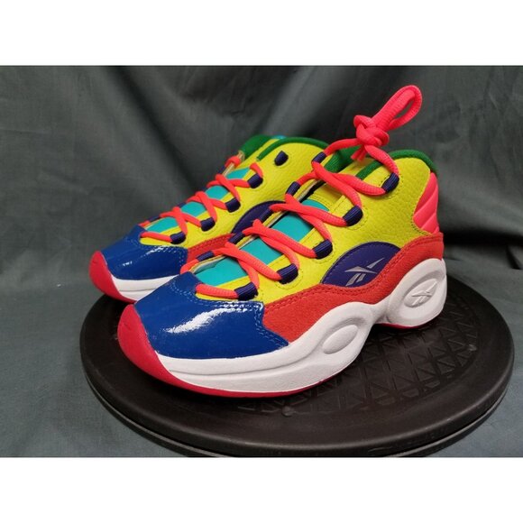 Reebok Kids Question Mid Sneakers Leather Multi-Colors Size 1.5 NEW IN BOX! - Picture 4 of 11